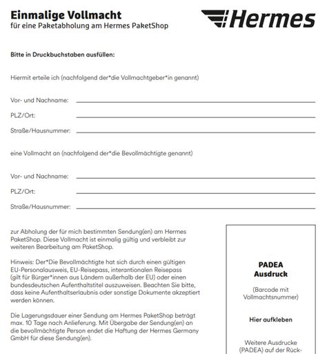 hermes abstellgenehmigung formular|hermes vollmacht formular pdf.